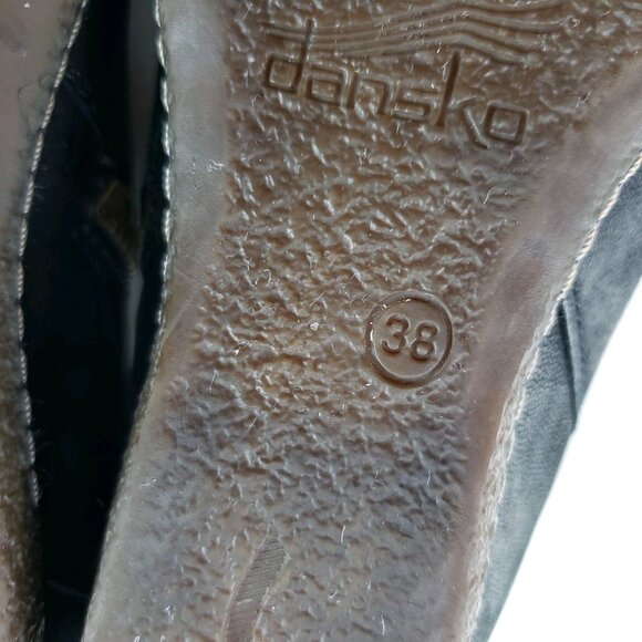 Dansko Leyla Hidden Wedge Ankle Boot Womens 7.5-8 EU 38 Black Leather Side Zip - Picture 10 of 11